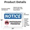Signmission Photography Prohibited Sign With Symbol, 24 in W x Rectangle, Vinyl Decal OS-2PACK-NS-D-1824-L-17272 - alternate 4